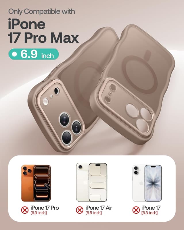 Detalle de GolbinBox iPhone 17 Pro Max Case (6.9") with Stash Stand, MagSafe Compatible, Full Camera Protection, Brown