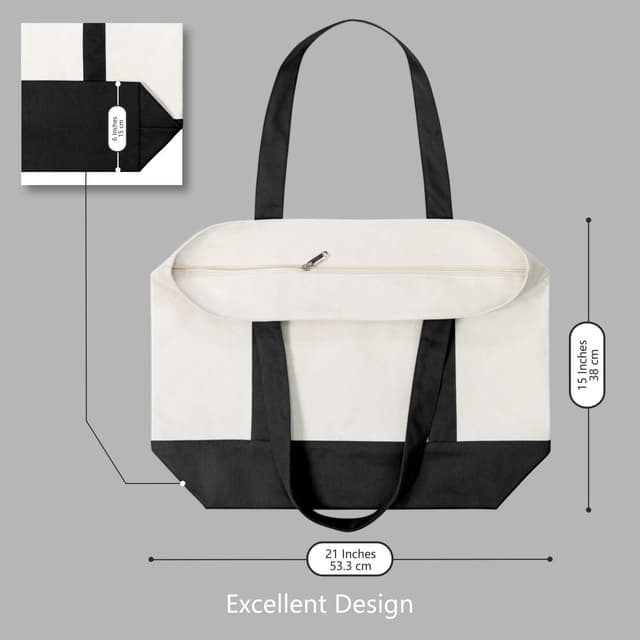 Thumbnail 4 de TOPDesign Canvas Tote Bag 1 Pack with Pocket