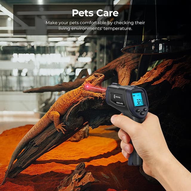 Detalle de ERICKHILL Infrared Thermometer (Non-Contact) -50°C to 600°C, Laser Aim, LCD Backlit Display