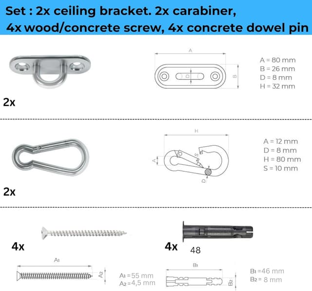 Detalle de MAMOI anelli ginnastica 50 kg legno