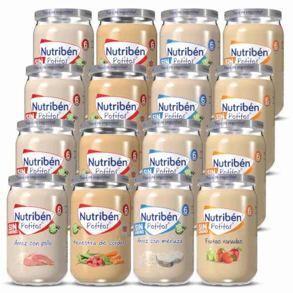 Imagen de Nutribén Potitos Variados +6m 16 uds 🧴 en OfertitasTOP
