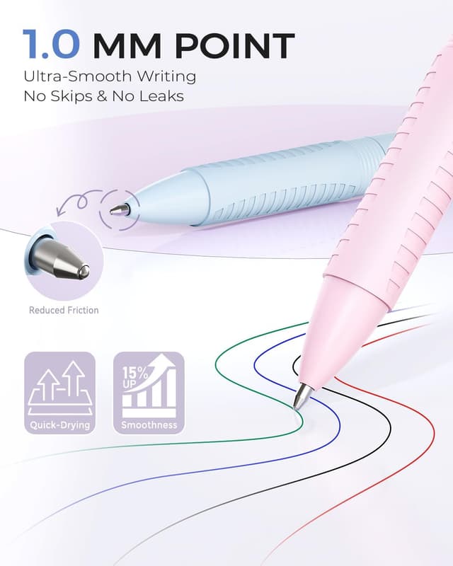 Detalle de Four Candies 4-in-1 Farbstifte (9er-Pack) mit 1,0-mm-Spitze – 4 Farben in einem Stift