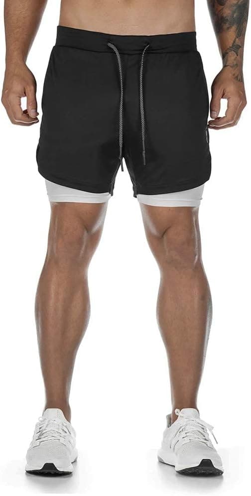 Detalle de Superora Herren Laufshorts 2-in-1 Sport Shorts mit integrierten Taschen