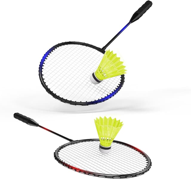 Detalle de KH 2–4 Player Badminton Rackets Set (4 Rackets, Shuttlecocks & Carry Bag) for Adults, Kids & Family Garden Play
