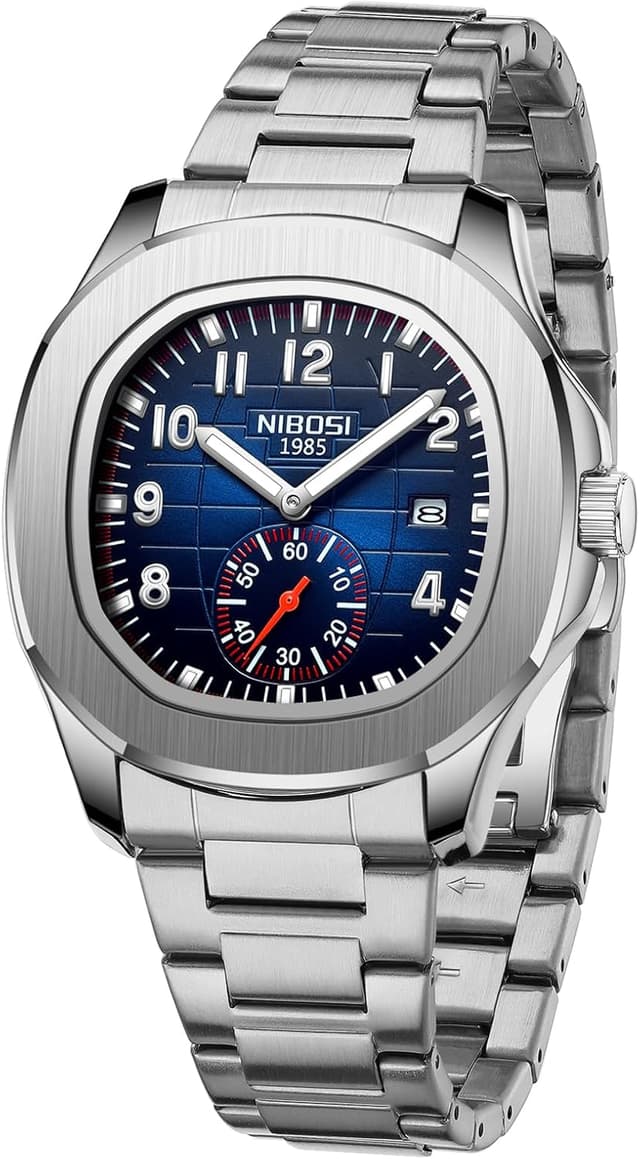 Detalle de NIBOSI 2653 orologio da uomo analogico al quarzo impermeabile con datario