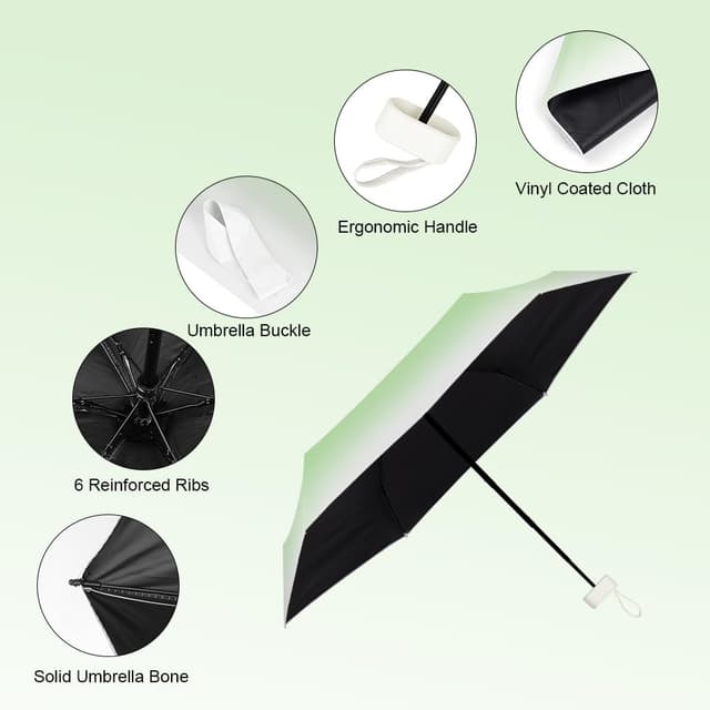 Detalle de Aolso Mini Ombrello pieghevole da viaggio ultraleggero con UPF 50+