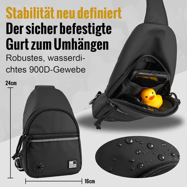 Detalle de OneTigris laisse de jogging pour chien avec ceinture rembourrée, poche poitrine et double poignée (3 en 1)