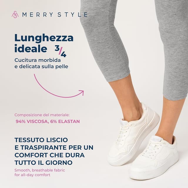 Thumbnail 3 de Merry Style MS10-199 Leggings 3/4 in cotone