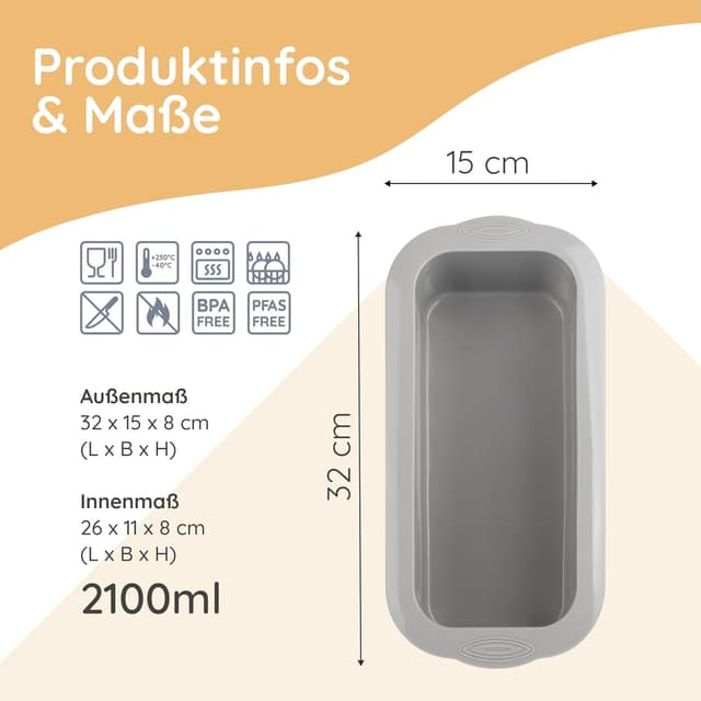 Thumbnail 5 de Backefix Brotbackform Silikon 26 cm 2100 ml