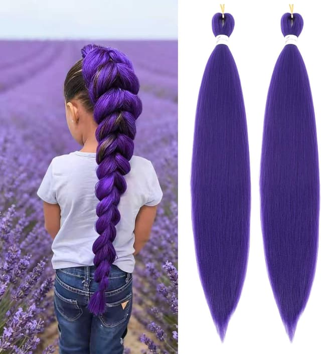 Imagen de Pre-stretched 26-inch Purple Braiding Hair 2 packs 💇♀ en OfertitasTOP