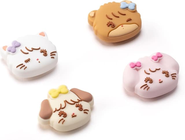 Detalle de GeekShare Silikon-Joystick-Kappen für Switch, Switch OLED & Switch Lite (Mikko) – 4 Stück, rutschfeste Thumbstick-Griffe