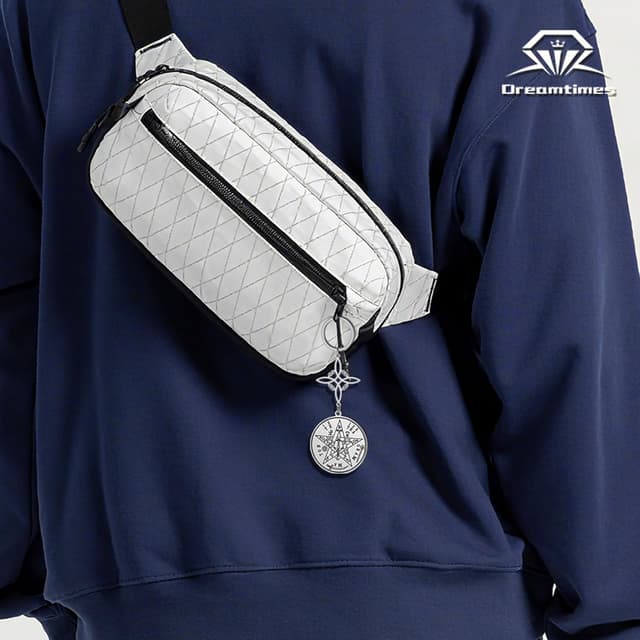 Detalle de Dreamtimes Hexen-Knoten & Tetragrammaton-Pentagramm Schlüsselanhänger aus Edelstahl – mystisches Symbol für Taschen und Autoschlüssel