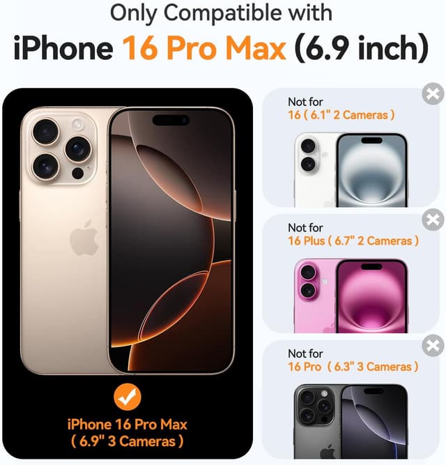 Detalle 2 de CANSHN Magnetic iPhone 16 Pro Max Clear 6.9-inch case