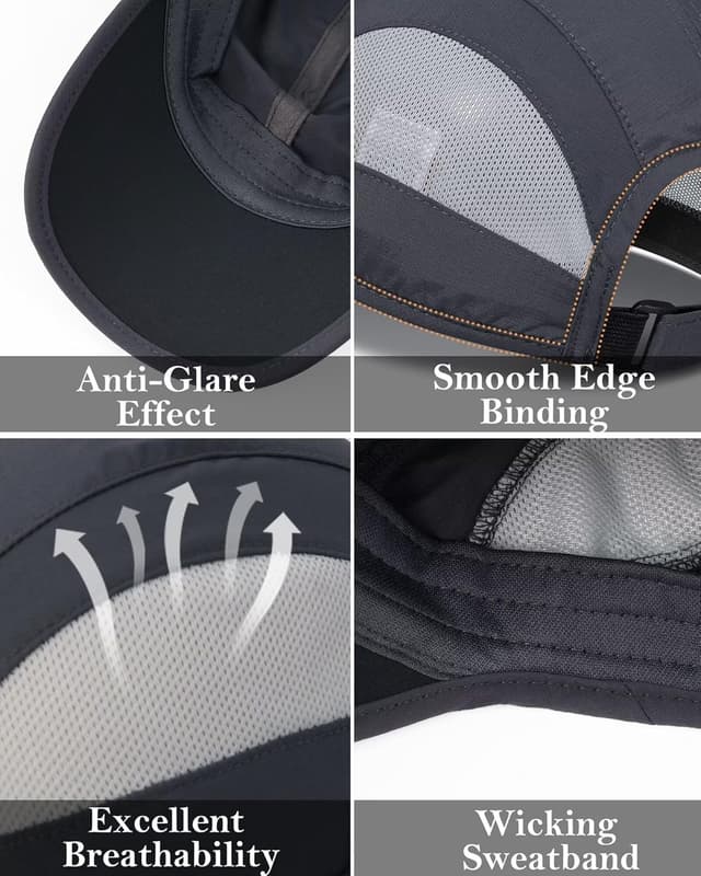 Detalle 2 de GADIEMKENSD Unstructured Quick-Dry Sports Cap mit UPF 50+ Sonnenschutz – Unisex