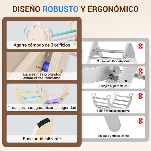 Thumbnail 4 de COSYLAND 8 en 1 Triángulo de Escalada Montessori