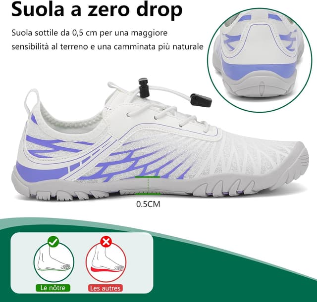 Detalle 2 de SAGUARO Scarpe Barefoot Minimaliste da donna pieghevoli e ad asciugatura rapida (EU 35-43)