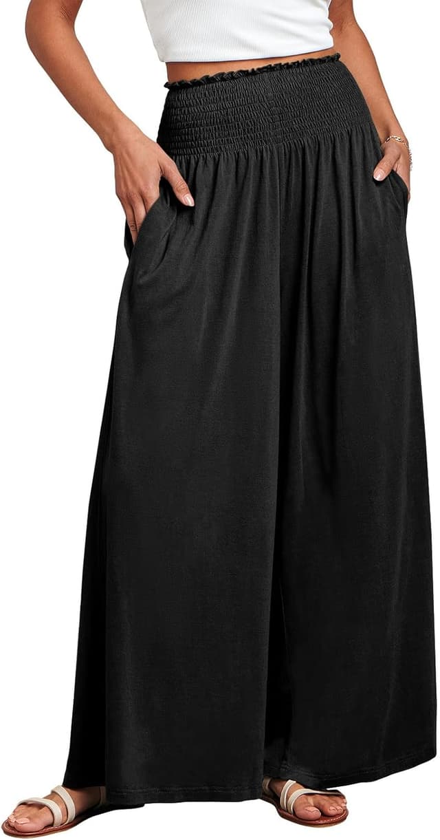 Detalle de ANRABESS Women Palazzo Pants Wide Leg Casual Lounge Pants