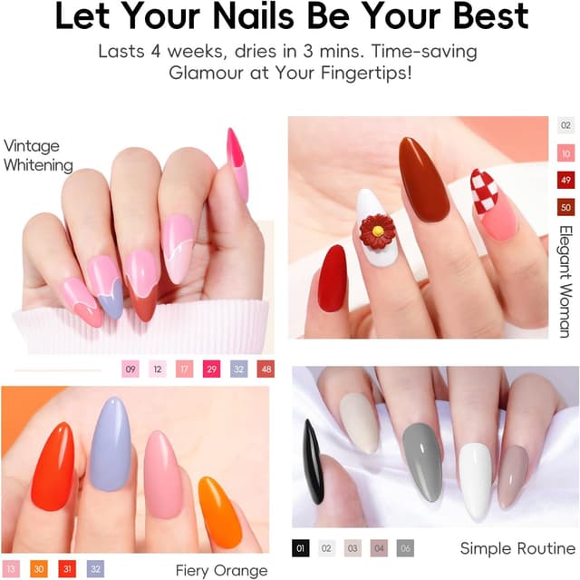 Thumbnail 1 de PEACECOLOR 65Pcs Kit Uñas Semipermanentes con Lámpara 💅