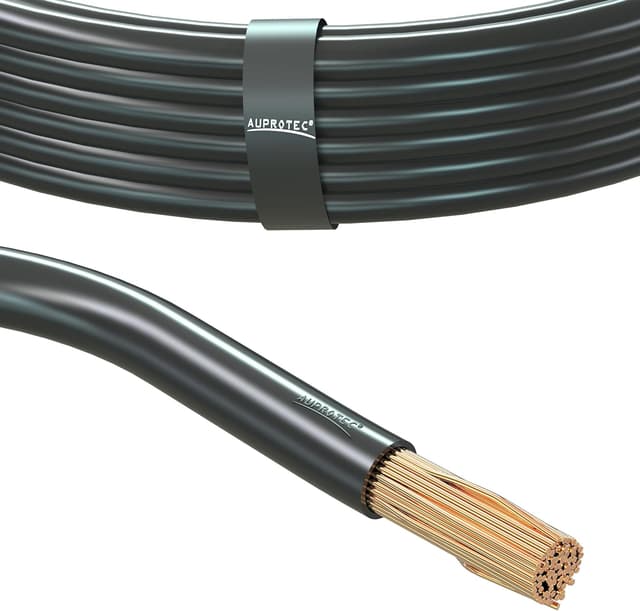 Detalle 1 de Fil électrique automobile 10 mm² (rouge) Auprotec, câble de batterie en cuivre recuit