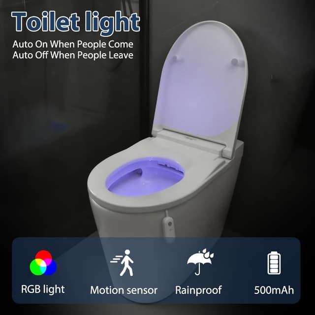 Thumbnail 6 de ABOHU LED Toilettenlicht mit Bewegungsmelder, 16 Farben, wasserdicht & USB-aufladbar