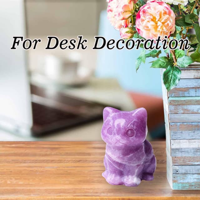 Detalle de Sahoottie Amethyst Stein Katze Figur 45 g