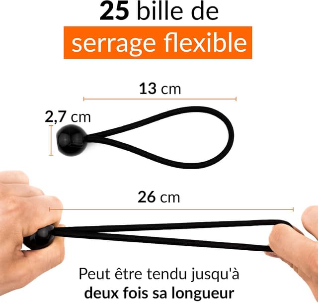 Detalle 2 de 25 tendeurs élastiques pour bâches