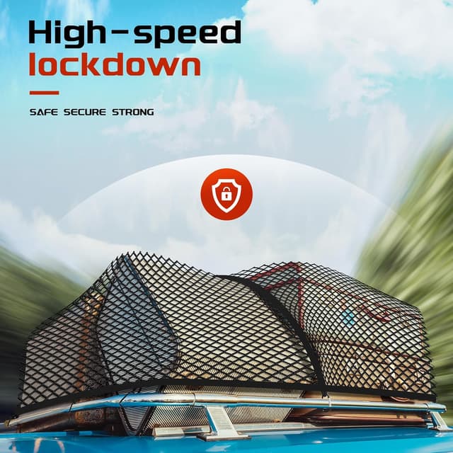 Detalle de Dayacoco Truck Bed Cargo Net (Stretchable 4' x 4' to 7' x 7') with 8 Rustproof Buckles