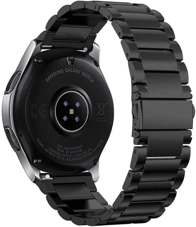 Detalle de OT OPO stainless steel strap for Galaxy Watch 3 45mm/46mm and Gear S3 (22mm) – Metal Black replacement bracelet