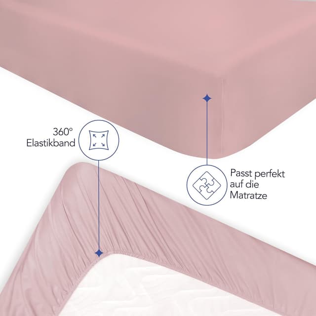 Thumbnail 2 de Dreamzie Spannbettlaken 180x200 cm Mikrofaser Rosa