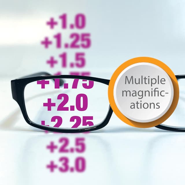 Detalle de Boost Eyewear 6-Pack Reading Glasses (Traditional Black Frames) with Spring-Loaded Hinges