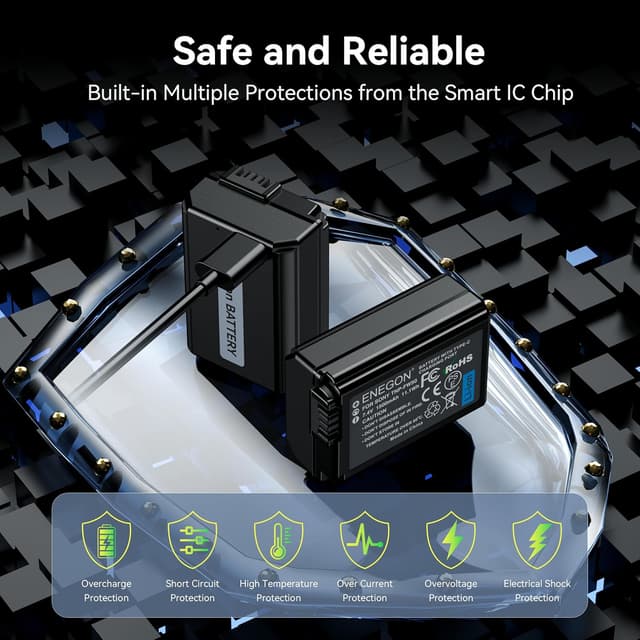Thumbnail 6 de ENEGON NP-FW50 Type-C charging port battery (1500mAh) for Sony ZV-E10, A6xxx, A7 series and more