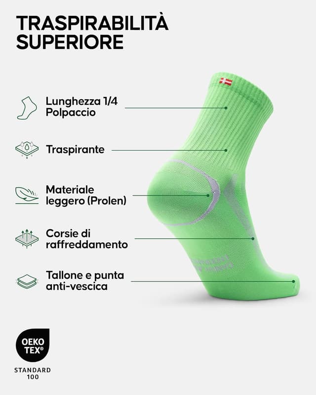 Detalle 2 de DANISH ENDURANCE calze sportive quarter 5 paia