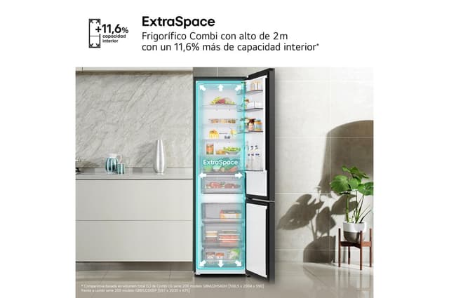 Thumbnail 4 de LG GBBSJ20EEP 375l frigorífico combi