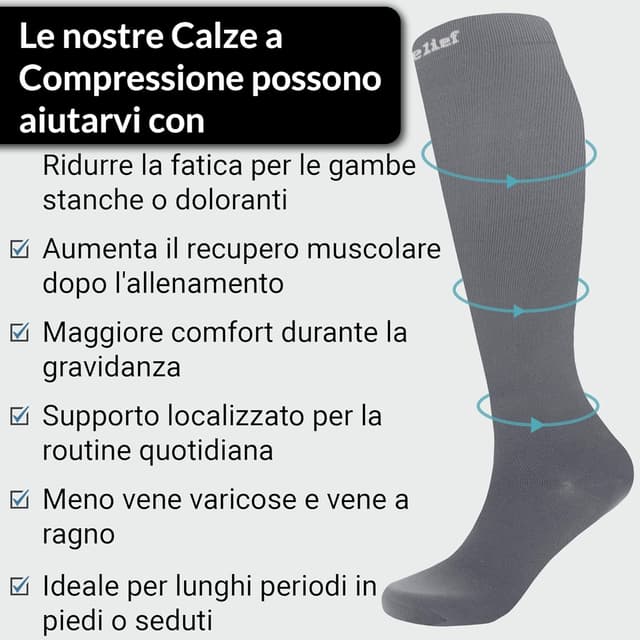Detalle 2 de 360 Relief Calze Compressione 3XL Grigio