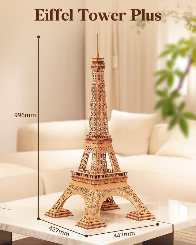 Detalle 2 de Rolife Puzzle 3D Torre Eiffel de Madera, Kit para Adults 🎄