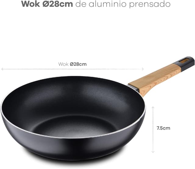 Detalle 2 de BERGNER Earth 🍳 Sartén de Cocina 28x7.5 cm con Tapa Negra