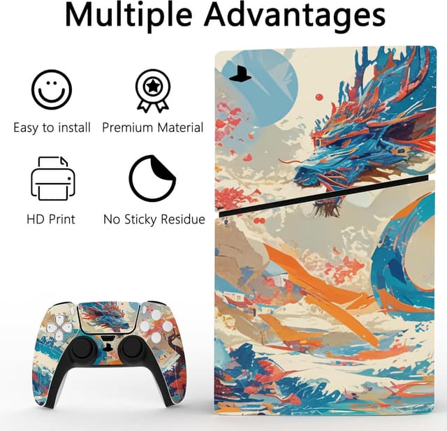 Detalle de PS5 Slim vinyl skin set