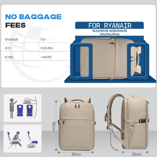Detalle de Xkdoai Ryanair cabin bag 40x30x20