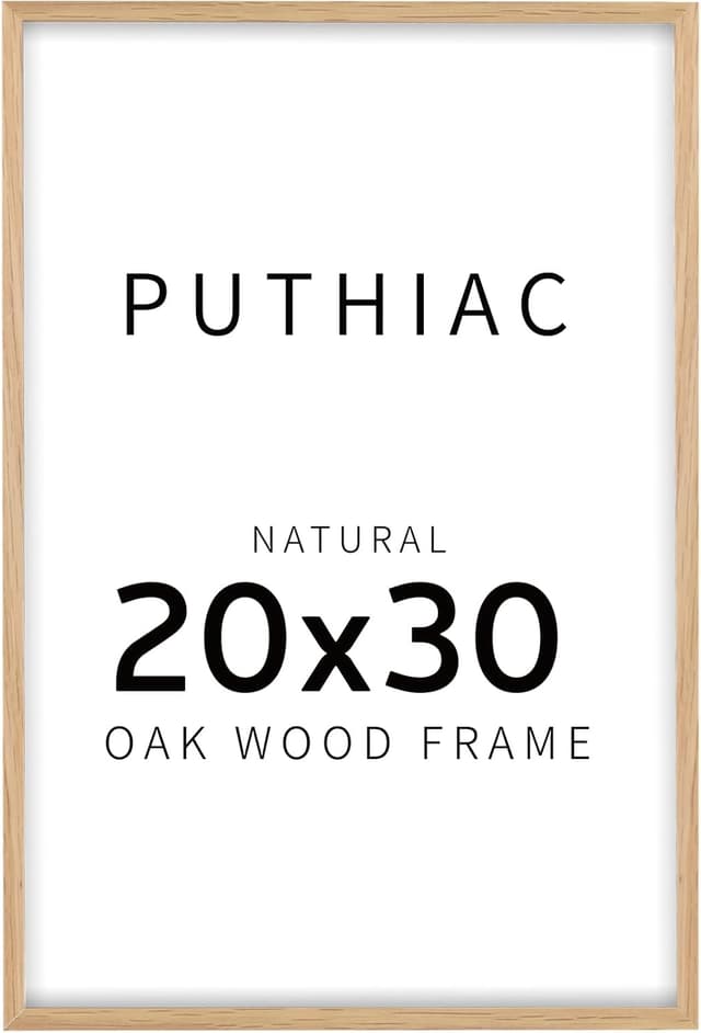 Detalle de puthiac 20x30 Solid Oak Wood Picture Frame with Plexi Front (Natural Oak) — poster frame for wall display