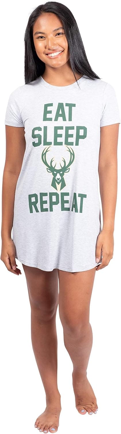 Detalle de Ultra Game Women’s NBA Official Super Soft Sleepwear Pajama Loungewear Tee Nightgown