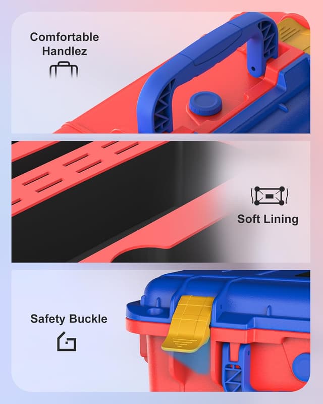 Detalle de STARTRC GAMES Hard Carrying Case for Nintendo Switch 2 (2025) – Waterproof Travel Case (Red & Blue)