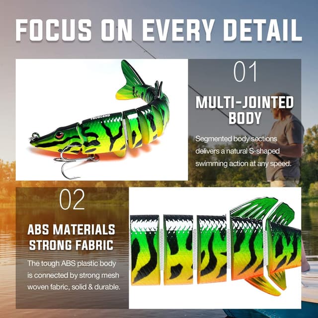 Detalle de Truscend Swimbait 9 segmenti esca realistica 🎣