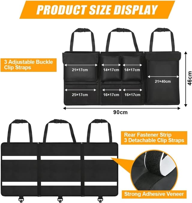 Thumbnail 2 de URAQT Kofferraum Organizer Auto 90x46 cm
