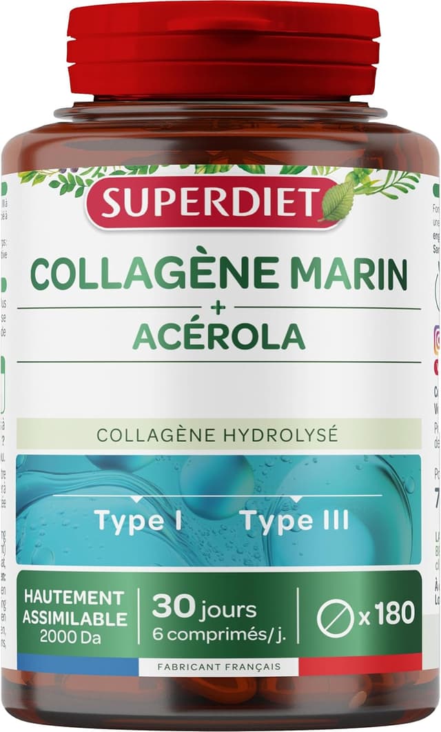Detalle de Superdiet Collagène marin & acérola 180 comprimés