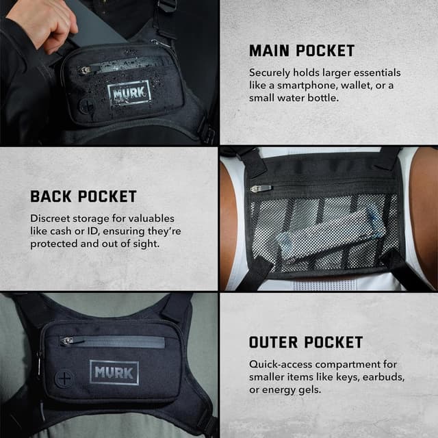 Thumbnail 6 de MVRK Water Resistant Chest Pack running vest