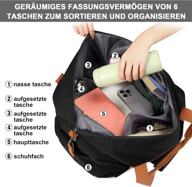 Thumbnail 3 de Vllcsla Sporttasche 32,2 L Groß Schwarz