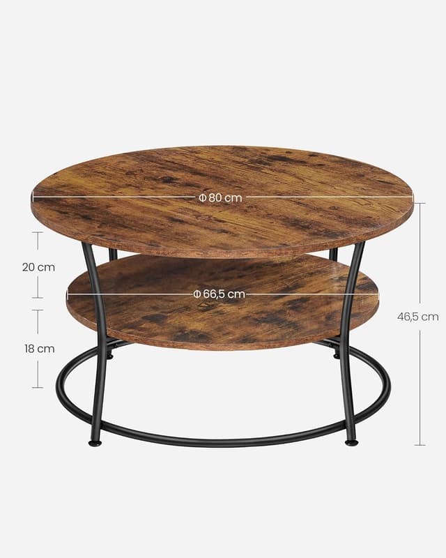 Thumbnail 2 de VASAGLE LCT80BX table basse ronde 80 cm