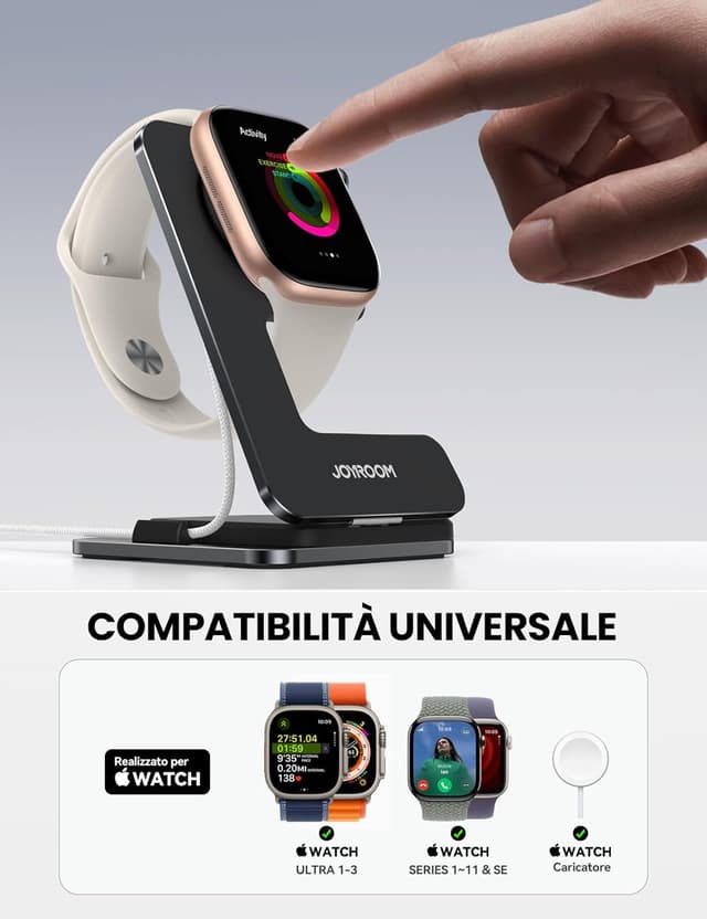 Thumbnail 6 de JOYROOM Stazione di ricarica pieghevole per Apple Watch S11/S10/S9/S8/S7/S6/S5/SE (3/2/1) e Ultra 3/Ultra 2/Ultra 1 – Supporto nero