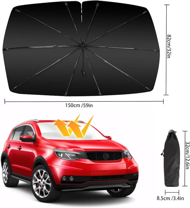 Detalle 2 de Oziral pare-soleil de voiture pliable pour vitre avant (150 x 82 cm) avec ressort
