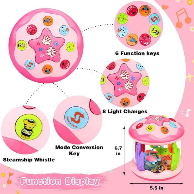 Detalle 2 de Aboosam Baby Girl Ocean Light-Up Musical Toy 6.7in